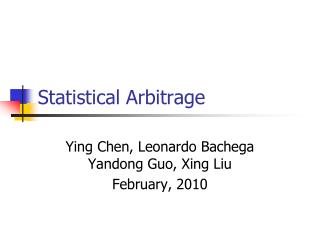 Statistical Arbitrage