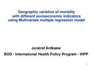 Geographic variation of mortality with different socioeconomic indicators