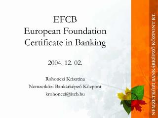EFCB European Foundation Certificate in Banking