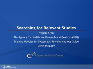 Searching for Relevant Studies