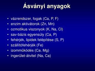 Ásványi anyagok