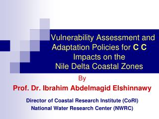 Vulnerability Assessment and Adaptation Policies for C C Impacts on the Nile Delta Coastal Zones