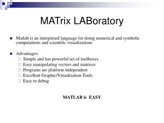 MATrix LABoratory