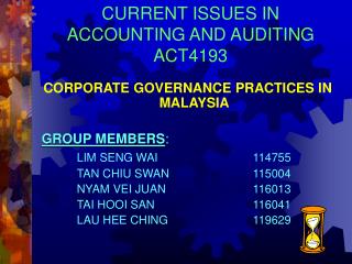 CURRENT ISSUES IN ACCOUNTING AND AUDITING ACT4193