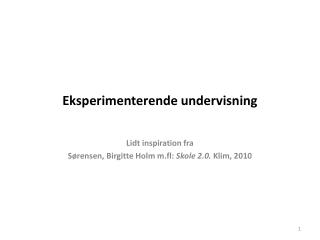 Eksperimenterende undervisning