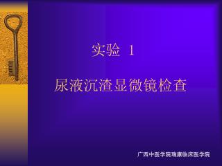 实验 1 尿液沉渣显微镜检查
