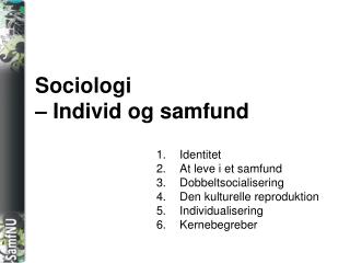 Sociologi – Individ og samfund