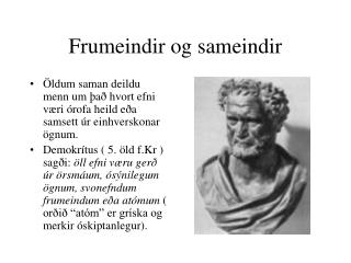 Frumeindir og sameindir