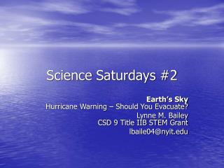 Science Saturdays #2