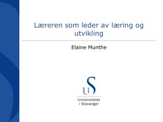 Læreren som leder av læring og utvikling