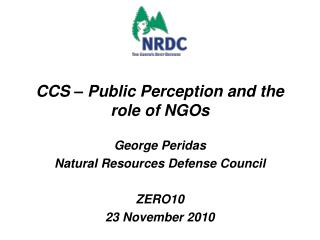 CCS – Public Perception and the role of NGOs