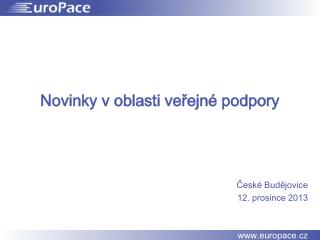 Novinky v oblasti veřejné podpory