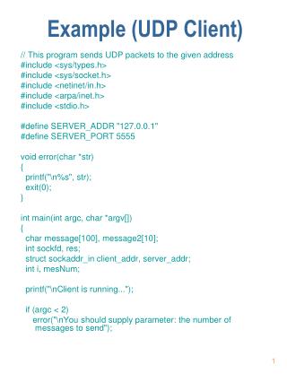 Example (UDP Client)