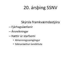 20. ársþing SSNV