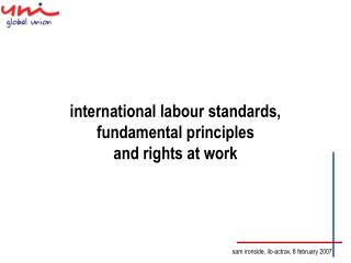 international labour standards, fundamental principles and rights at work