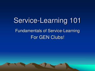 Service-Learning 101