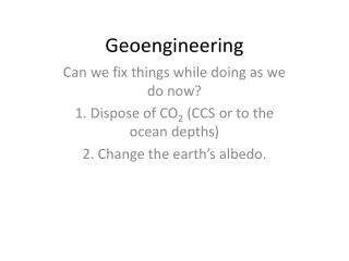 Geoengineering