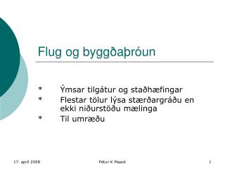 Flug og byggðaþróun