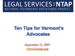 Ten Tips for Vermont’s Advocates