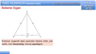 ÖZEL ÜÇGENLER İKİZKENAR ÜÇGEN