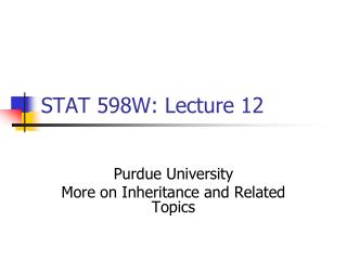 STAT 598W: Lecture 12