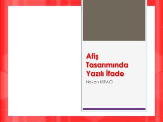 Afiş Tasarımında Yazılı İfade