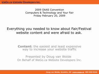 Everything you needed to know about Fair/Festival website content and were afraid to ask.