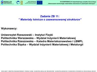 „Nowoczesne technologie materiałowe stosowane w przemyśle lotniczym”