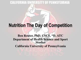 Nutrition The Day of Competition