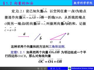 §1. 2 向量的 加法