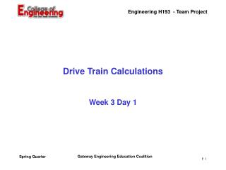 Drive Train Calculations