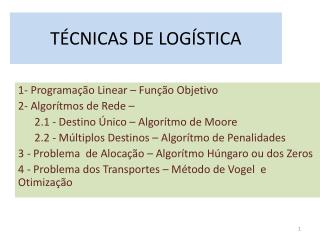 TÉCNICAS DE LOGÍSTICA