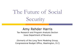 The Future of Social Security