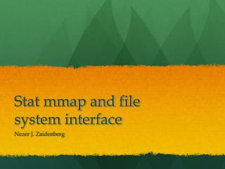 Stat mmap and file system interface