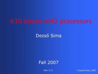 K10 based AMD processors