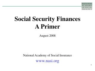 Social Security Finances A Primer