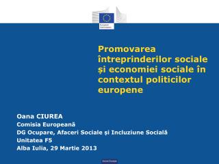 Promovarea întreprinderilor sociale și economiei sociale în contextul politicilor europene