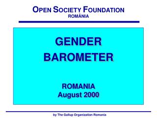 Gender Barometer - August 2000