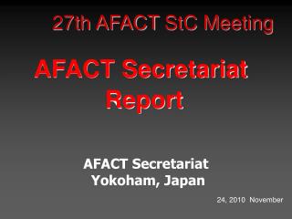 27th AFACT StC Meeting