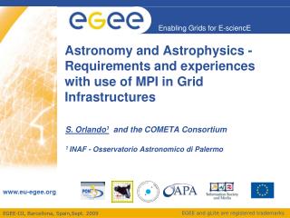 Astronomy and Astrophysics - Requirements and experiences with use of MPI in Grid Infrastructures