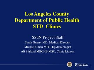 Los Angeles County Department of Public Health STD Clinics