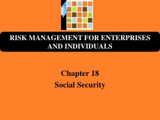 Chapter 18 Social Security