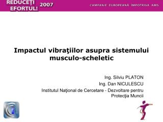 I m pactul vibra ţiilor asupra sistemului musculo-scheletic