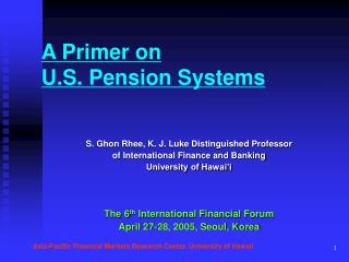 A Primer on U.S. Pension Systems