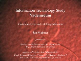 Information Technology, Certificate, Lifelong Learning