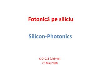 Silicon-Photonics