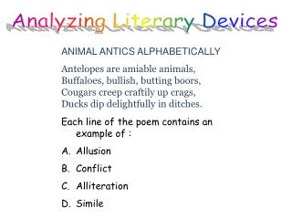 Analyzing Literary Devices