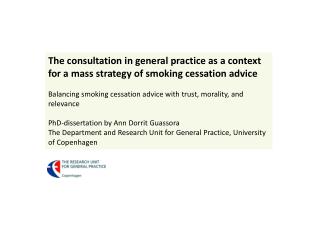 The consultation in general practice as a context for a mass strategy of smoking cessation advice