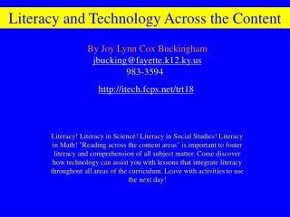 Literacy and Technology Across the Content