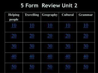 5 Form Review Unit 2